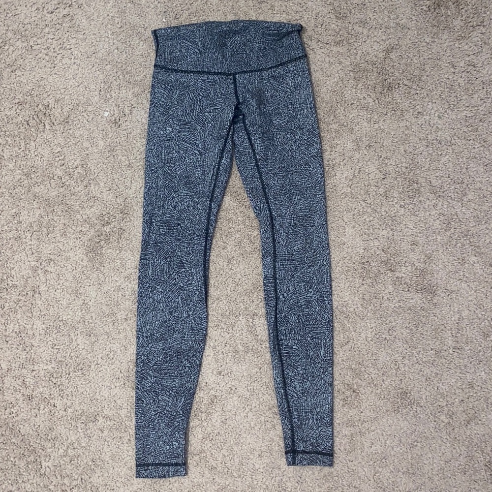 Lululemon Leggings, full length, patterned, black and white